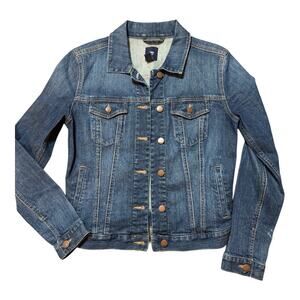 Gap Denim Jean Jacket XS Medium Wash Button Front Classic Style EUC